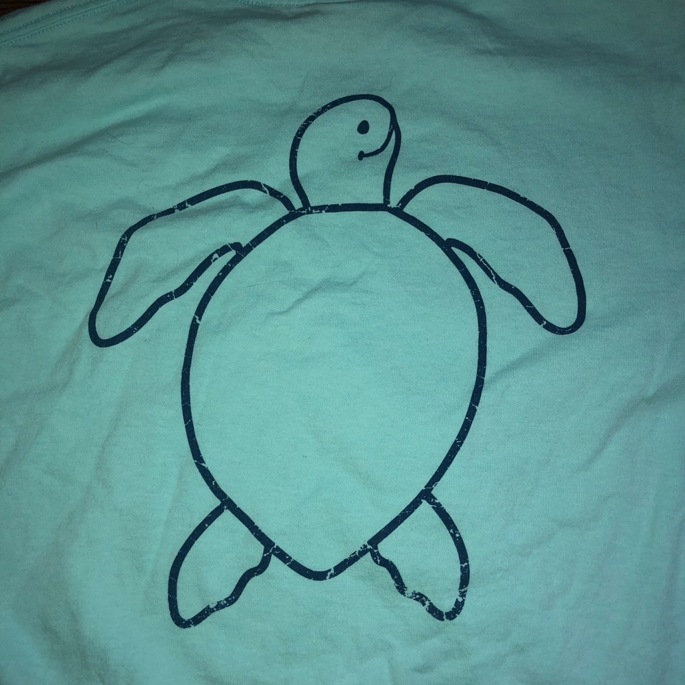 Women’s Simply Southern Teal Turtle Long Sleeve Tee Size Medium - Picture 2 of 5